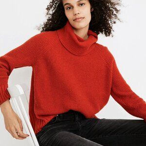 NWT Madewell Eastbrook Turtleneck Cross-Back Sweater in Cotton-Merino Yarn Small
